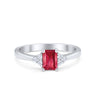 925 Sterling Silver Radiant Cut Round CZ Wedding Engagement Ring