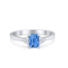 925 Sterling Silver Radiant Cut Round CZ Wedding Engagement Ring