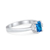 925 Sterling Silver Radiant Cut Round CZ Wedding Engagement Ring