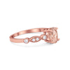 925 Sterling Silver Oval Art Deco Vintage Style CZ Engagement Ring