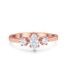 925 Sterling Silver Three Stone Marquise Round CZ Wedding Engagement Ring
