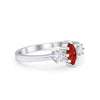 925 Sterling Silver Three Stone Marquise Round CZ Wedding Engagement Ring