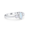 925 Sterling Silver Three Stone Marquise Round CZ Wedding Engagement Ring