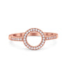 925 Sterling Silver Art Deco Open Circle CZ Wedding Engagement Ring