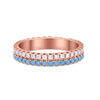 925 Sterling Silver Row Eternity Style Round Simulated Tuquoise CZ Ring