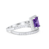 925 Sterling Silver Radiant Cut Two Piece Bridal Set Band Ring