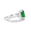 925 Sterling Silver Radiant Cut Two Piece Bridal Set Band Ring