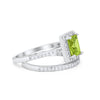 925 Sterling Silver Radiant Cut Two Piece Bridal Set Band Ring