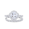925 Sterling Silver Art Deco Bridal Set Cushion Round CZ Wedding Band Ring