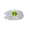 925 Sterling Silver Art Deco Vintage Style Bridal Set Round CZ Band Ring