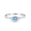 925 Sterling Silver Three Stone Round Cubic Zirconia Wedding Engagement Ring