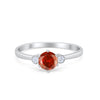 925 Sterling Silver Three Stone Round Cubic Zirconia Wedding Engagement Ring