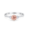 925 Sterling Silver Three Stone Round Cubic Zirconia Wedding Engagement Ring