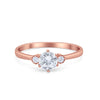 925 Sterling Silver Three Stone Round Cubic Zirconia Wedding Engagement Ring