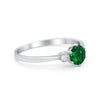925 Sterling Silver Three Stone Round Cubic Zirconia Wedding Engagement Ring