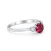 925 Sterling Silver Three Stone Round Cubic Zirconia Wedding Engagement Ring
