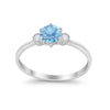 925 Sterling Silver Three Stone Round Cubic Zirconia Wedding Engagement Ring