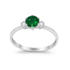 925 Sterling Silver Three Stone Round Cubic Zirconia Wedding Engagement Ring
