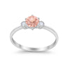 925 Sterling Silver Three Stone Round Cubic Zirconia Wedding Engagement Ring