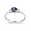 925 Sterling Silver Three Stone Round Cubic Zirconia Wedding Engagement Ring
