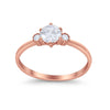 925 Sterling Silver Three Stone Round Cubic Zirconia Wedding Engagement Ring