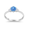 925 Sterling Silver Three Stone Round Cubic Zirconia Wedding Engagement Ring