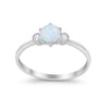 925 Sterling Silver Three Stone Round Cubic Zirconia Wedding Engagement Ring