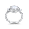 925 Sterling Silver Art Deco Wedding Engagement Ring Round Cubic Zirconia