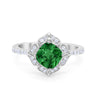 925 Sterling Silver Round Cubic Zirconia Cushion Art Wedding Engagement Ring