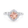 925 Sterling Silver Round Cubic Zirconia Cushion Art Wedding Engagement Ring