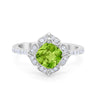 925 Sterling Silver Round Cubic Zirconia Cushion Art Wedding Engagement Ring