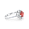 925 Sterling Silver Round Cubic Zirconia Cushion Art Wedding Engagement Ring
