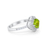 925 Sterling Silver Round Cubic Zirconia Cushion Art Wedding Engagement Ring