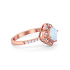 925 Sterling Silver Round Cubic Zirconia Cushion Art Wedding Engagement Ring