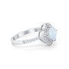 925 Sterling Silver Round Cubic Zirconia Cushion Art Wedding Engagement Ring