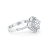 925 Sterling Silver Round Cubic Zirconia Cushion Art Wedding Engagement Ring