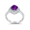 925 Sterling Silver Round Cubic Zirconia Cushion Art Wedding Engagement Ring