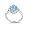 925 Sterling Silver Round Cubic Zirconia Cushion Art Wedding Engagement Ring