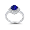 925 Sterling Silver Round Cubic Zirconia Cushion Art Wedding Engagement Ring