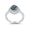 925 Sterling Silver Round Cubic Zirconia Cushion Art Wedding Engagement Ring