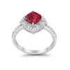 925 Sterling Silver Round Cubic Zirconia Cushion Art Wedding Engagement Ring
