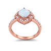 925 Sterling Silver Round Cubic Zirconia Cushion Art Wedding Engagement Ring