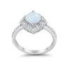 925 Sterling Silver Round Cubic Zirconia Cushion Art Wedding Engagement Ring