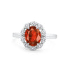 925 Sterling Silver Oval Art Round Cubic Zirconia Wedding Engagement Ring