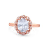 925 Sterling Silver Oval Art Round Cubic Zirconia Wedding Engagement Ring