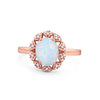 925 Sterling Silver Oval Art Round Cubic Zirconia Wedding Engagement Ring