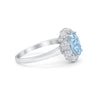 925 Sterling Silver Oval Art Round Cubic Zirconia Wedding Engagement Ring