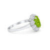 925 Sterling Silver Oval Art Round Cubic Zirconia Wedding Engagement Ring