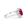 925 Sterling Silver Oval Art Round Cubic Zirconia Wedding Engagement Ring