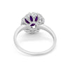 925 Sterling Silver Oval Art Round Cubic Zirconia Wedding Engagement Ring